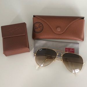 RAY-BAN Aviator Folding Sunglasses w/ 2 cases